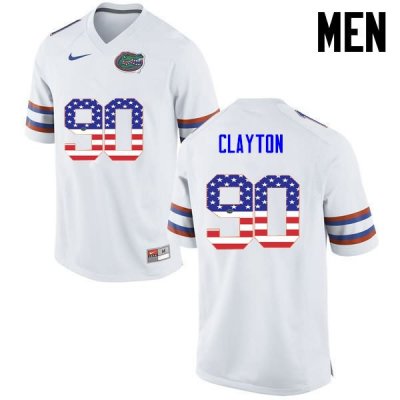 Men's Florida Gators #90 Antonneous Clayton NCAA Nike White USA Flag Fashion Authentic Stitched College Football Jersey JDO3162FB